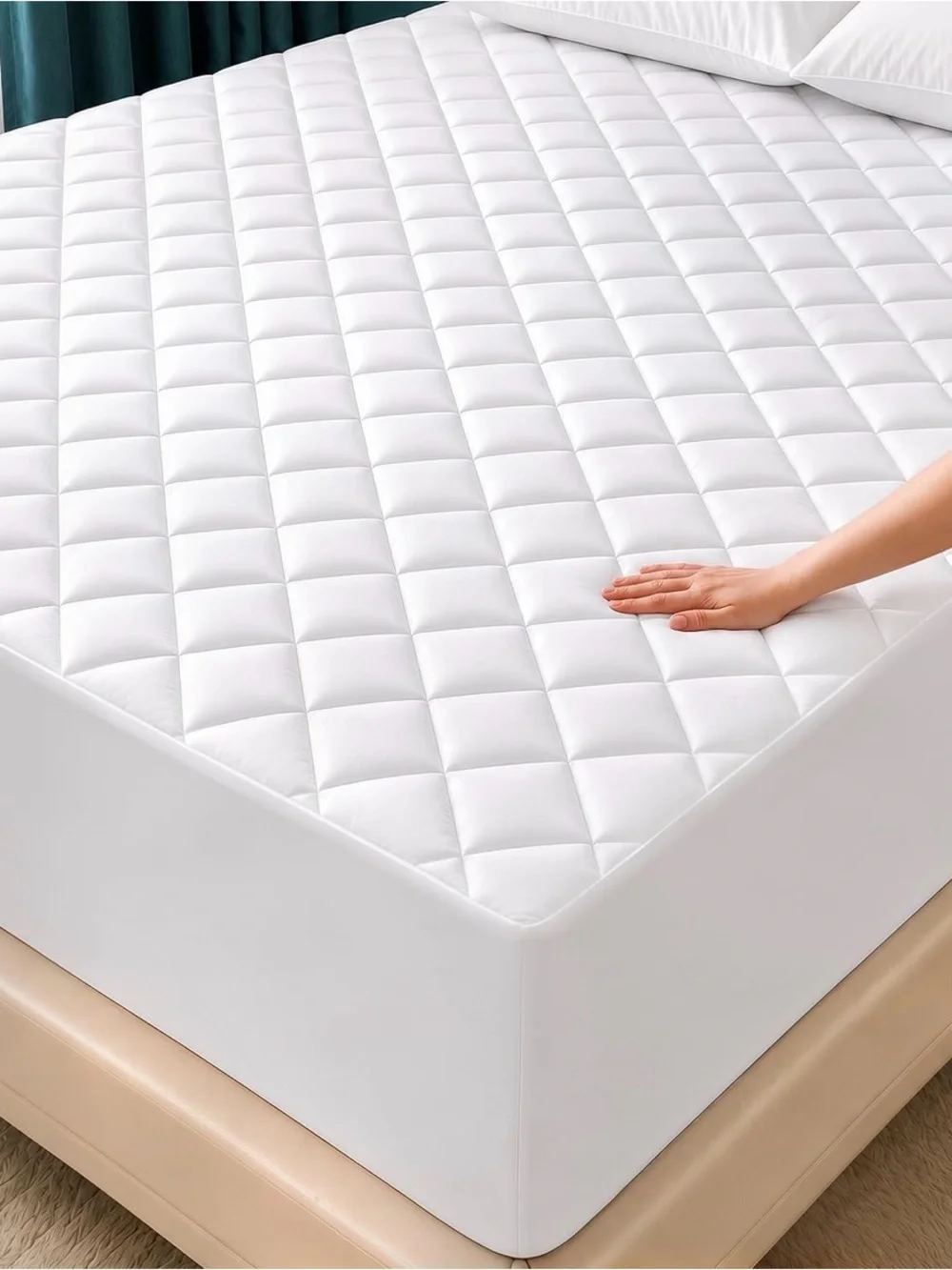 Utopia Quilted Fitted Mattress Pad, Full XL Mattress Protector Topper